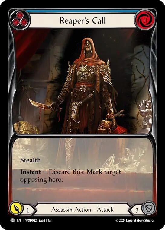 Image for Reaper's Call (Blue) (Extended Art) (WOD022) - Flesh and Blood TCG