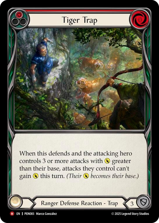 Image for Tiger Trap (Red) (PEN083) (Rainbow Foil) - Flesh and Blood TCG