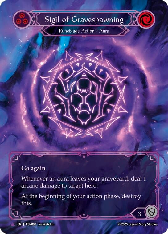 Image for Sigil Of Gravespawning (Blue) (Marvel) (PEN098) (Cold Foil) - Flesh and Blood TCG