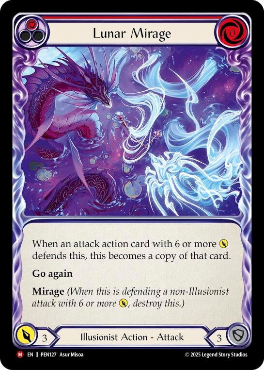 Image for Lunar Mirage (Red) (PEN127) (Rainbow Foil) - Flesh and Blood TCG