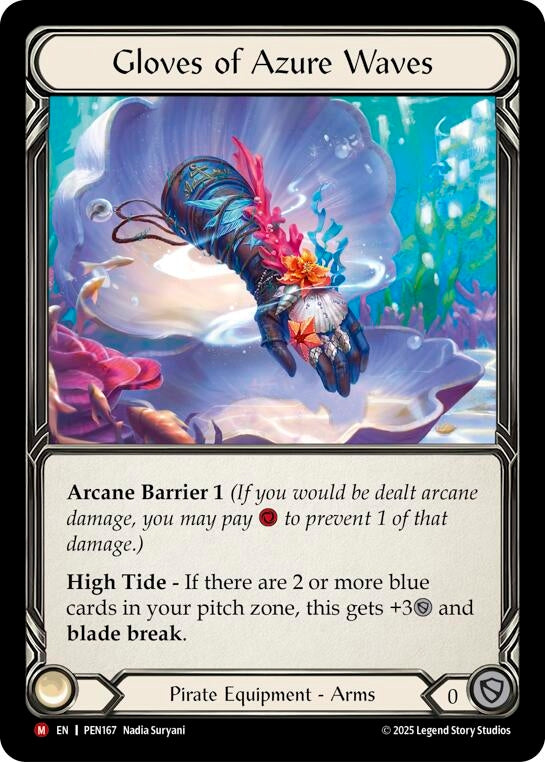 Image for Gloves Of Azure Waves (PEN167) - Flesh and Blood TCG