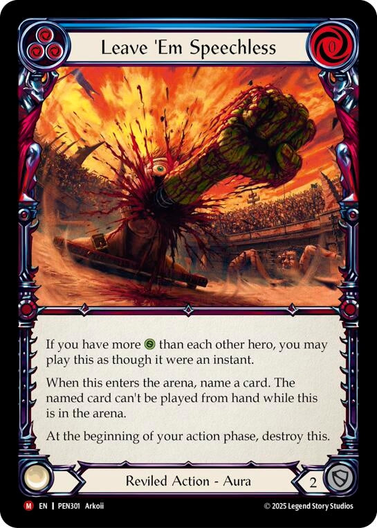Image for Leave Em Speechless (Blue) (PEN301) - Flesh and Blood TCG