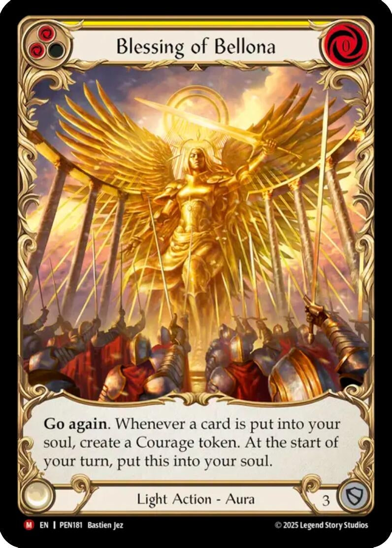 Image for Blessing Of Bellona (Yellow) (Extended Art) (PEN181) (Cold Foil) (PEN) - Flesh and Blood TCG