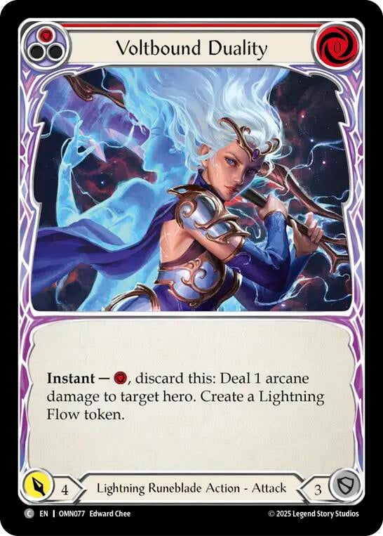 Image for Voltbound Duality (Red) (OMN077) (Rainbow Foil) - Flesh and Blood TCG