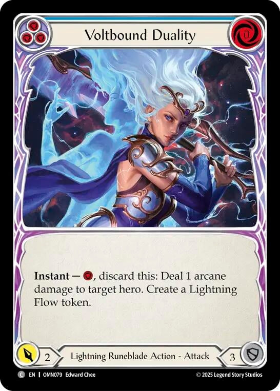 Image for Voltbound Duality (Blue) (OMN079) (Rainbow Foil) - Flesh and Blood TCG