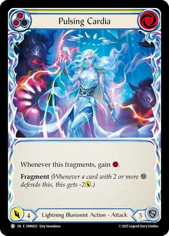 Image for Pulsing Cardia (Yellow) (OMN022) (Rainbow Foil) - Flesh and Blood TCG