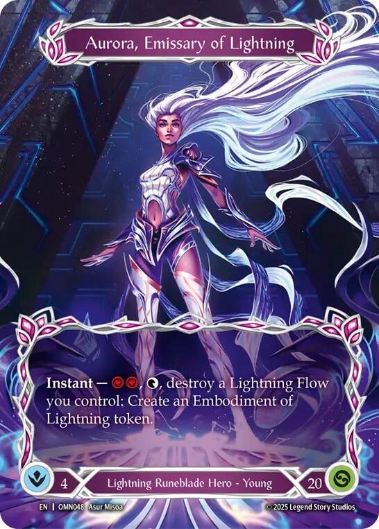 Image for Aurora, Emissary of Lightning (Marvel) (OMN048) (Cold Foil) - Flesh and Blood TCG