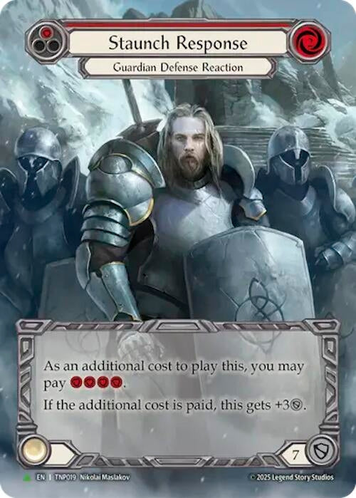 Image for Staunch Response (Red) (Marvel) - TNP019 (TNP019) (Rainbow Foil) - Flesh and Blood TCG