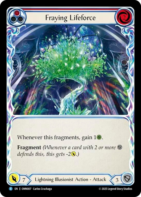 Image for Fraying Lifeforce (OMN007) - Flesh and Blood TCG