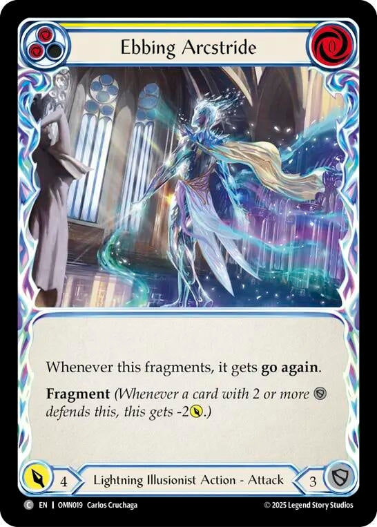 Image for Ebbing Arcstride (Yellow) (OMN019) (Rainbow Foil) - Flesh and Blood TCG