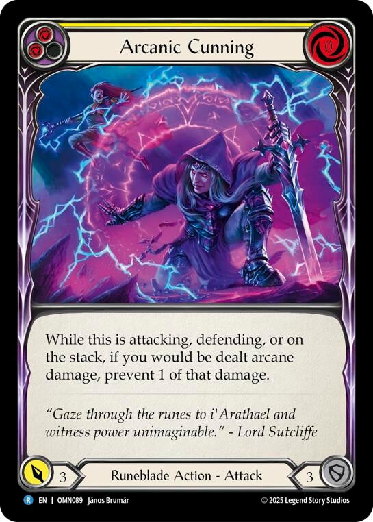 Image for Arcanic Cunning (Yellow) (OMN089) - Flesh and Blood TCG