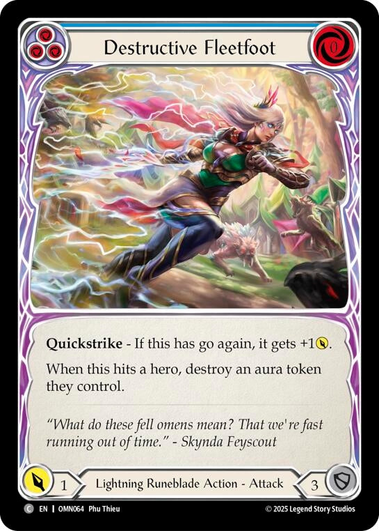 Image for Destructive Fleetfoot (Blue) (OMN064) - Flesh and Blood TCG