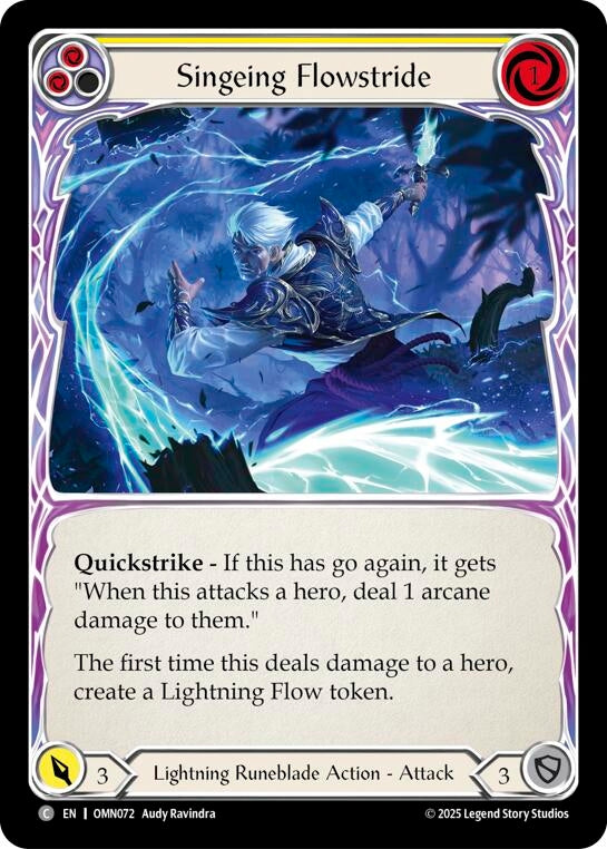 Image for Singeing Flowstride (Yellow) (OMN072) - Flesh and Blood TCG