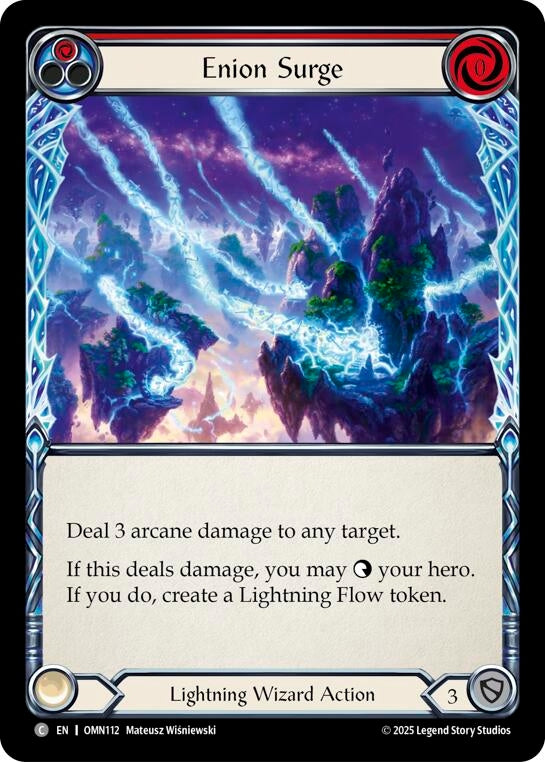 Image for Enion Surge (Red) (OMN112) (Rainbow Foil) - Flesh and Blood TCG