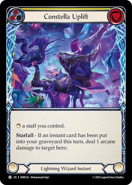 Image for Constella Uplift (Yellow) (OMN132) (Rainbow Foil) - Flesh and Blood TCG