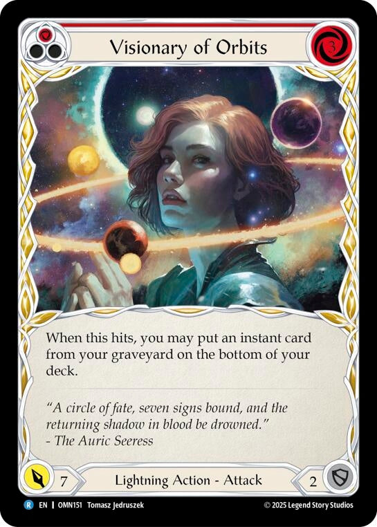 Image for Visionary Of Orbits (Red) (OMN151) (Rainbow Foil) - Flesh and Blood TCG