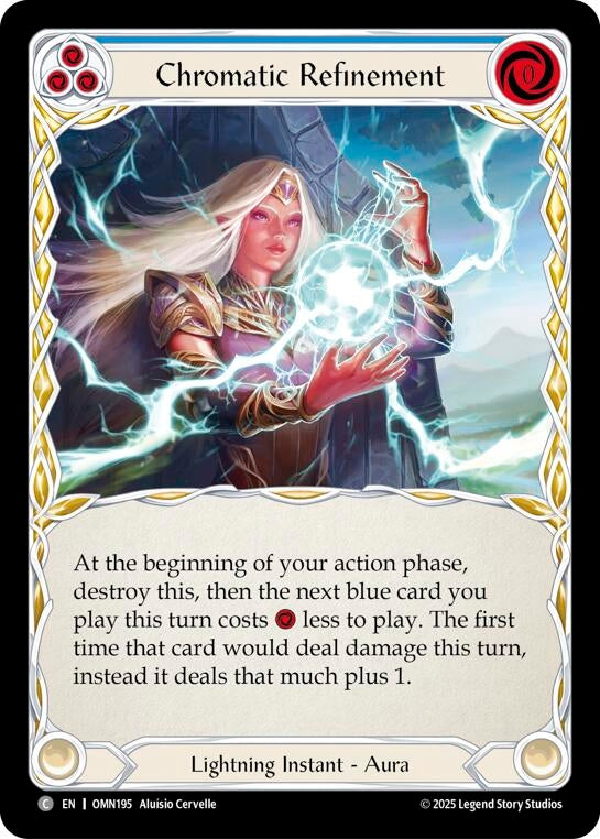 Image for Chromatic Refinement (Blue) (OMN195) (Rainbow Foil) - Flesh and Blood TCG