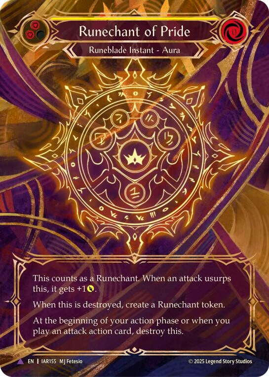 Image for Runechant of Pride (Yellow)(Marvel) (IAR155-MV) (Cold Foil) - Flesh and Blood TCG
