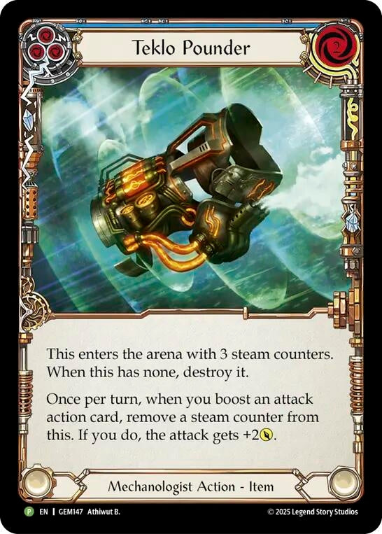 Image for Teklo Pounder (Blue) (GEM147) (Cold Foil) (GEM) - Flesh and Blood TCG