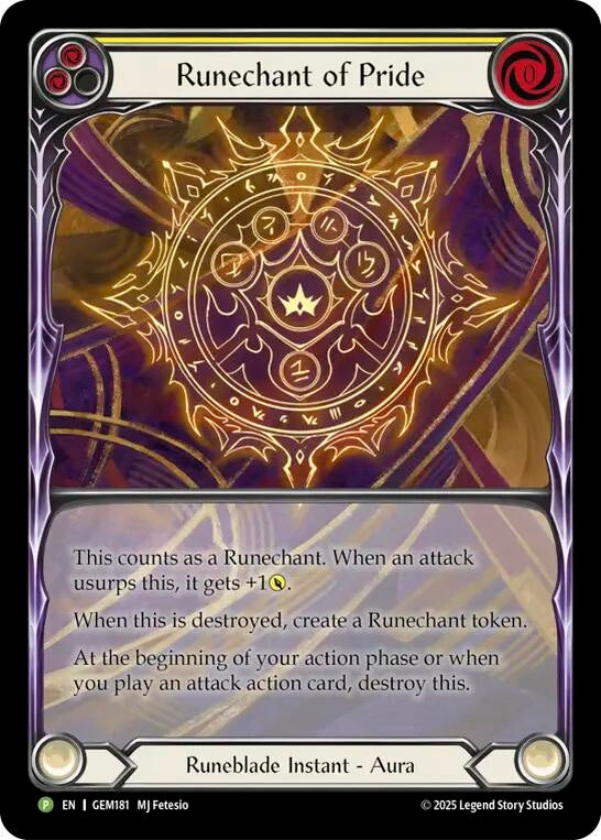 Image for Runechant of Pride (Yellow) (GEM181) (Rainbow Foil) (GEM) - Flesh and Blood TCG