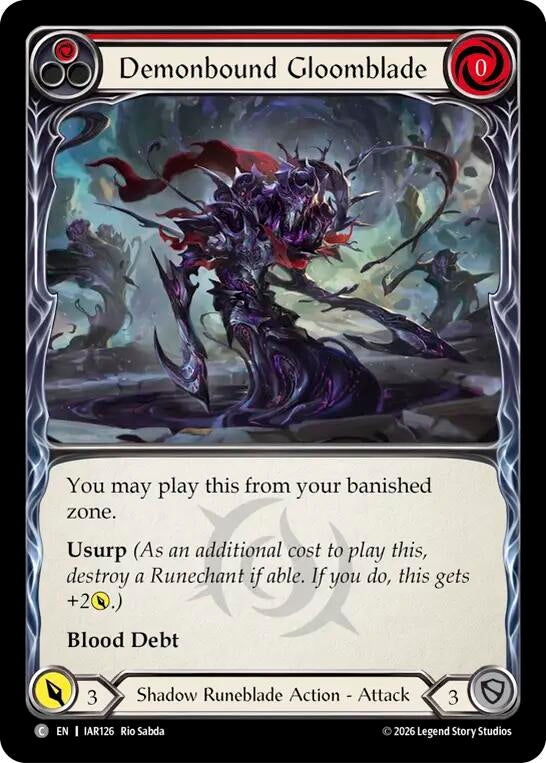 Image for Demonbound Gloomblade (IAR126) (IAR) - Flesh and Blood TCG