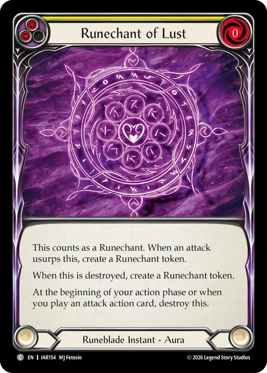 Image for Runechant of Lust (IAR154) (IAR) - Flesh and Blood TCG