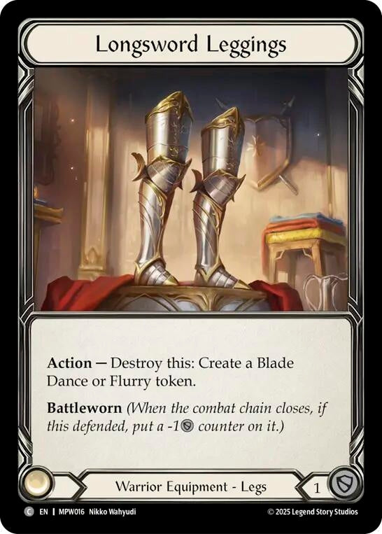 Image for Longsword Leggings (MPW016) (Cold Foil) (MPW) - Flesh and Blood TCG