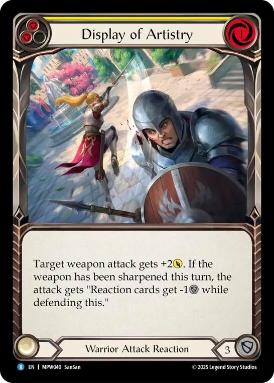 Image for Display of Artistry (Yellow) (MPW040) (Rainbow Foil) (MPW) - Flesh and Blood TCG