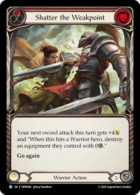 Image for Shatter the Weakpoint (Red) (MPW068) (Rainbow Foil) (MPW) - Flesh and Blood TCG
