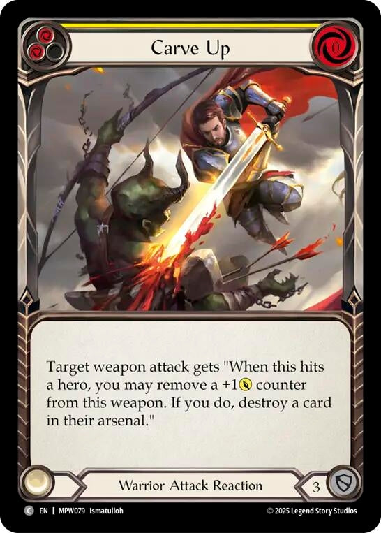 Image for Carve Up (Yellow) (MPW079) (Rainbow Foil) (MPW) - Flesh and Blood TCG