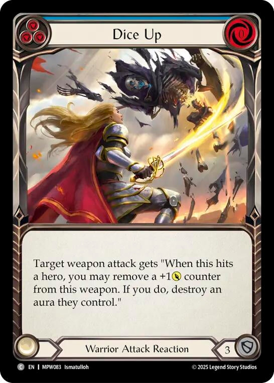 Image for Dice Up (Blue) (MPW083) (Rainbow Foil) (MPW) - Flesh and Blood TCG