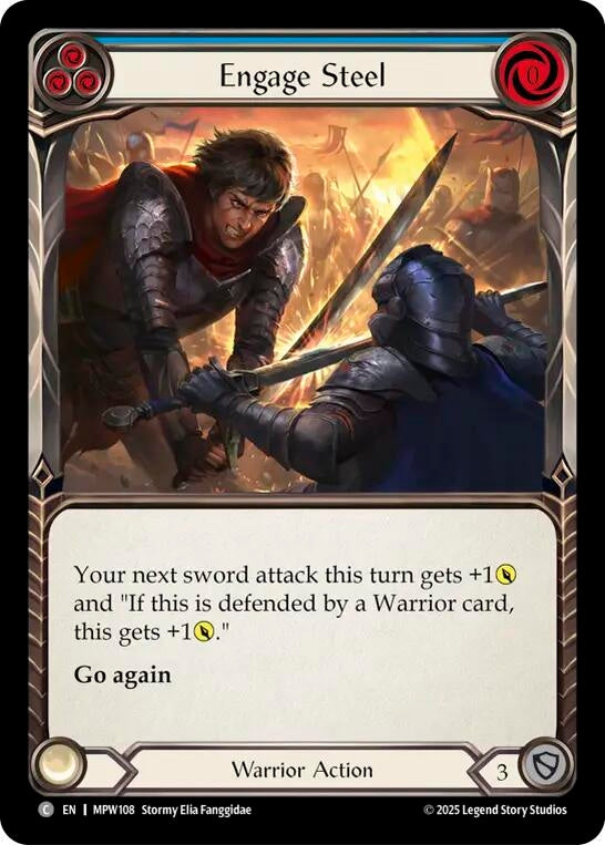 Image for Engage Steel (Blue) (MPW108) (Rainbow Foil) (MPW) - Flesh and Blood TCG