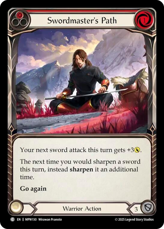 Image for Swordmaster's Path (Red) (MPW130) (Rainbow Foil) (MPW) - Flesh and Blood TCG