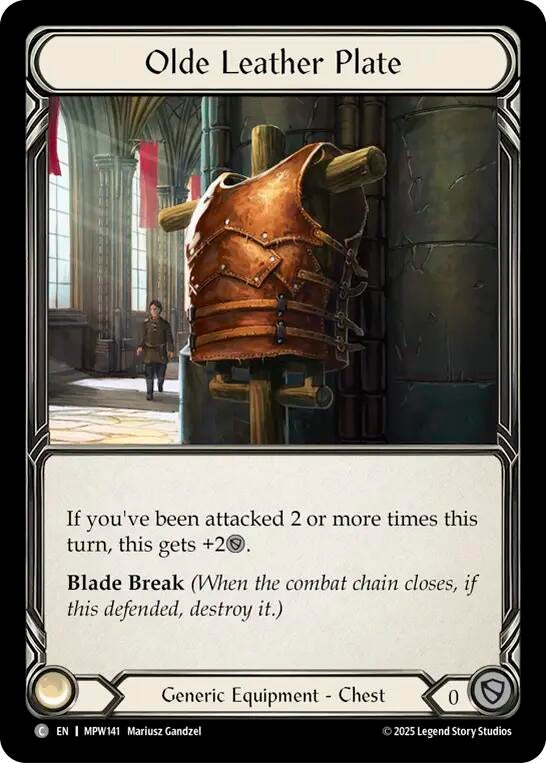 Image for Olde Leather Plate (MPW141) (Cold Foil) (MPW) - Flesh and Blood TCG