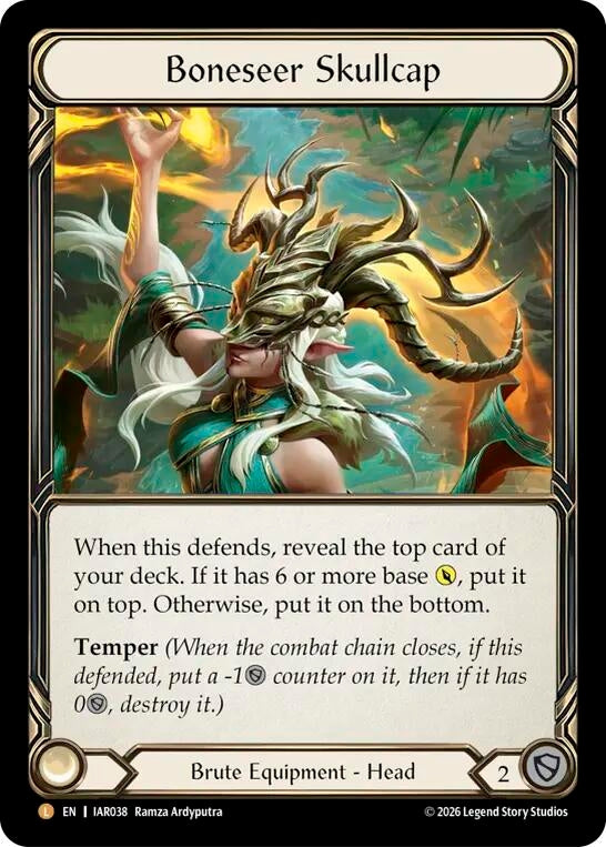 Image for Boneseer Skullcap (IAR038) (Rainbow Foil) (IAR) - Flesh and Blood TCG