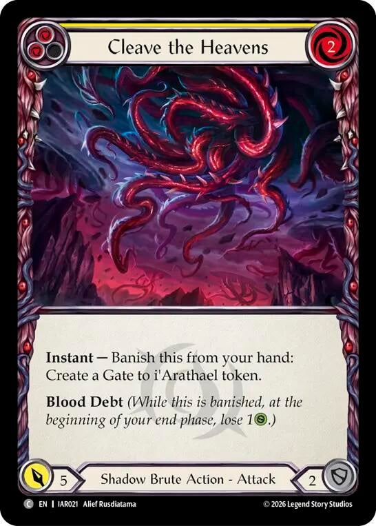 Image for Cleave the Heavens (Yellow) (IAR021) (Rainbow Foil) (IAR) - Flesh and Blood TCG