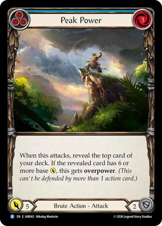 Image for Peak Power (Blue) (IAR043) (Rainbow Foil) (IAR) - Flesh and Blood TCG