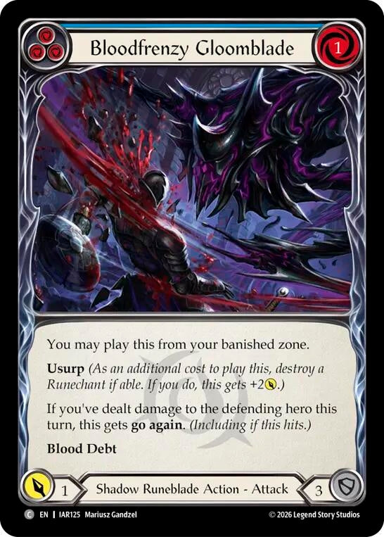 Image for Bloodfrenzy Gloomblade (Blue) (IAR125) (Rainbow Foil) (IAR) - Flesh and Blood TCG