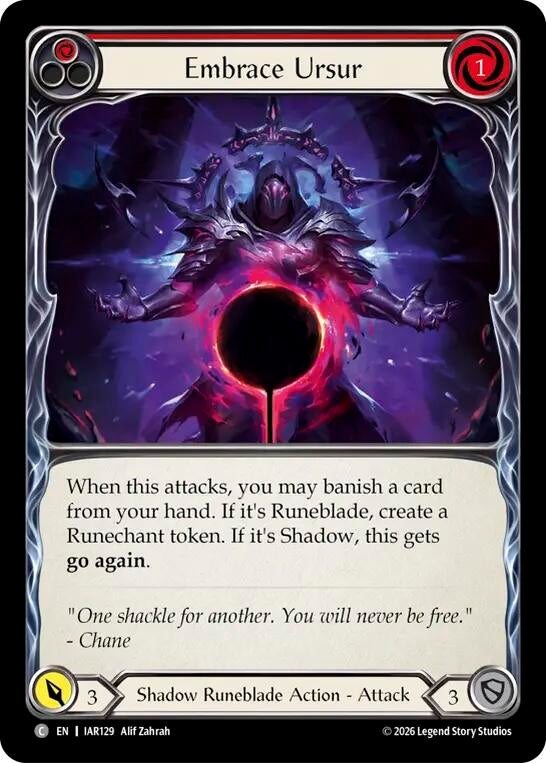 Image for Embrace Ursur (Red) (IAR129) (Rainbow Foil) (IAR) - Flesh and Blood TCG