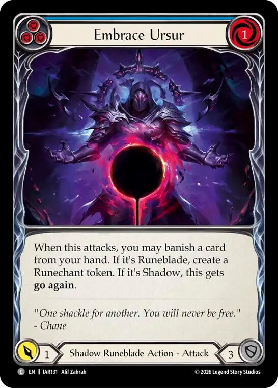 Image for Embrace Ursur (Blue) (IAR131) (Rainbow Foil) (IAR) - Flesh and Blood TCG