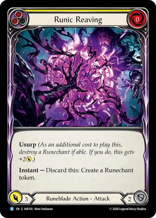 Image for Runic Reaving (Yellow) (IAR150) (IAR) - Flesh and Blood TCG