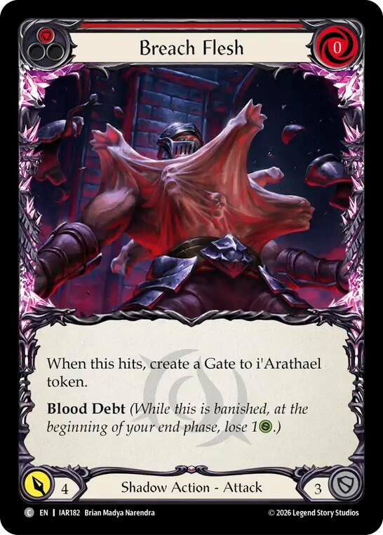 Image for Breach Flesh (Red) (IAR182) (Rainbow Foil) (IAR) - Flesh and Blood TCG