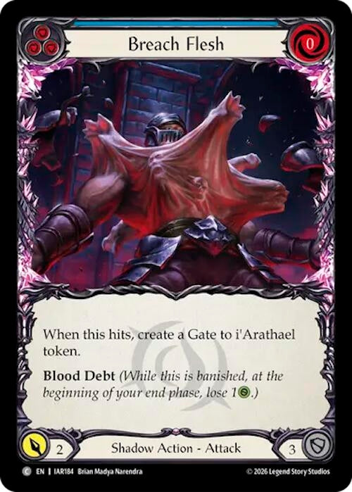 Image for Breach Flesh (Blue) (IAR184) (Rainbow Foil) (IAR) - Flesh and Blood TCG