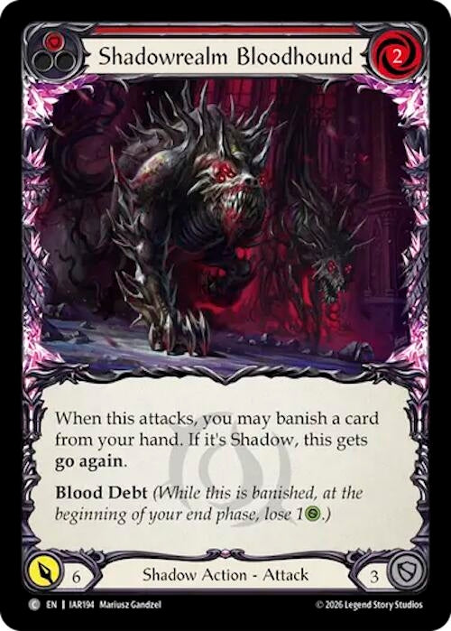 Image for Shadowrealm Bloodhound (Red) (IAR194) (IAR) - Flesh and Blood TCG