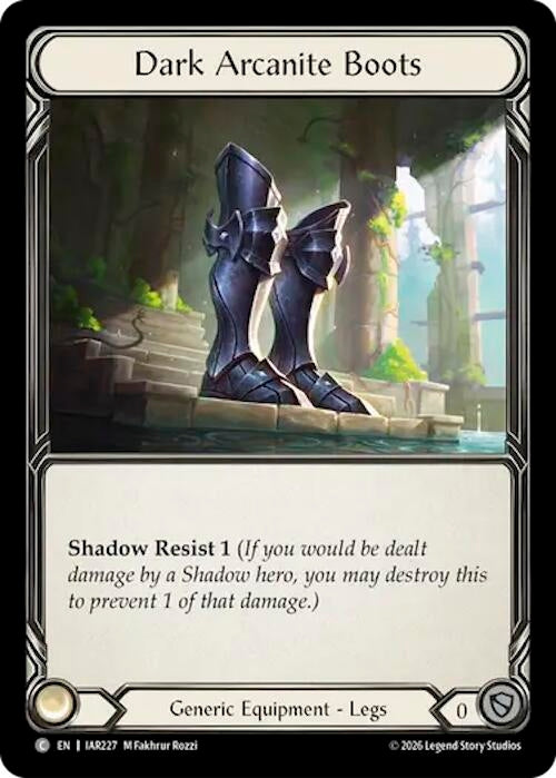 Image for Dark Arcanite Boots (IAR227) (Cold Foil) (IAR) - Flesh and Blood TCG