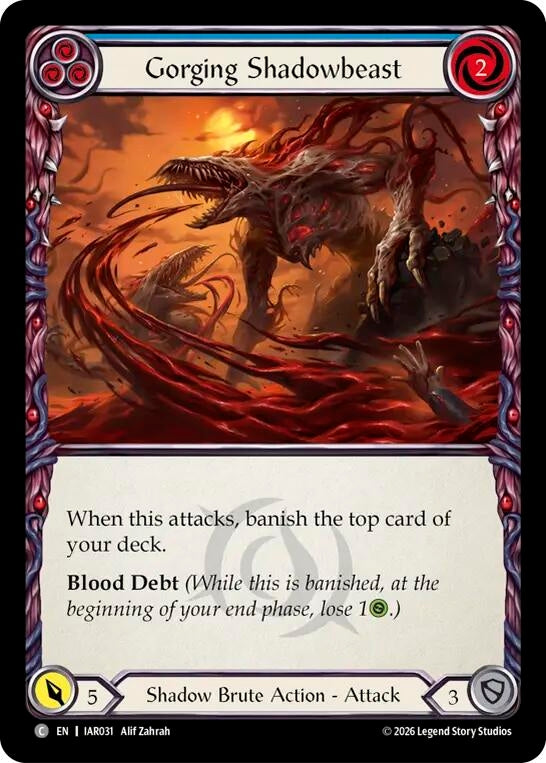 Image for Gorging Shadowbeast (Blue) (IAR031) (IAR) - Flesh and Blood TCG