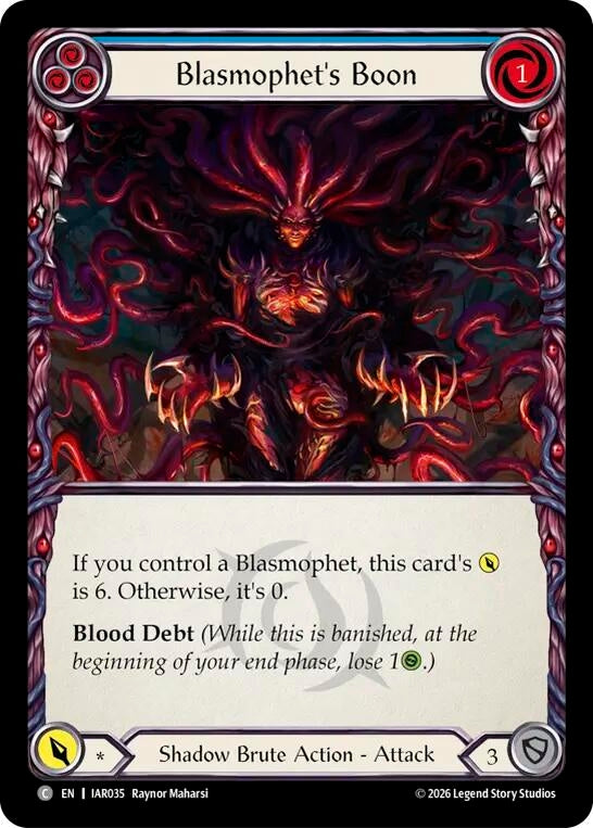 Image for Blasmophet's Boon (IAR035) (IAR) - Flesh and Blood TCG
