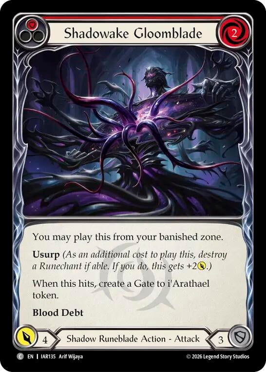 Image for Shadowake Gloomblade (Red) (IAR135) (IAR) - Flesh and Blood TCG