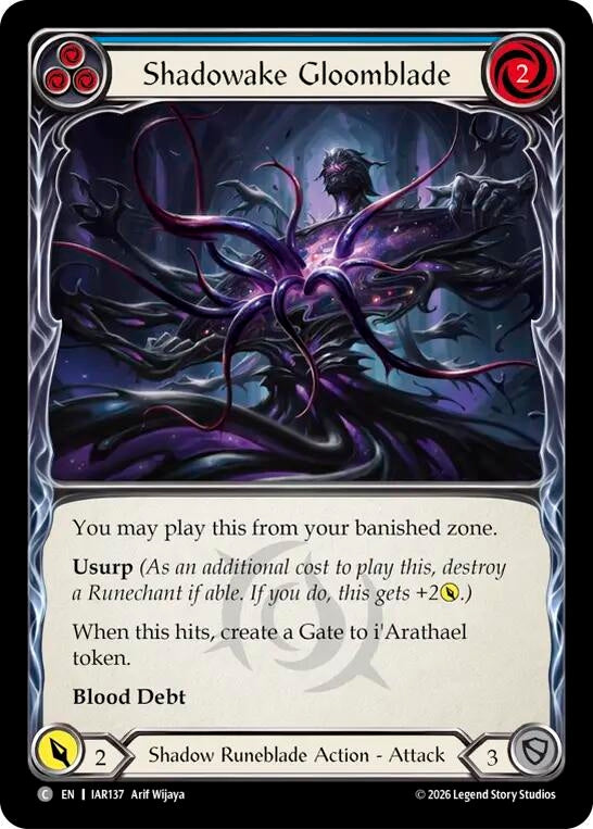 Image for Shadowake Gloomblade (Blue) (IAR137) (Rainbow Foil) (IAR) - Flesh and Blood TCG