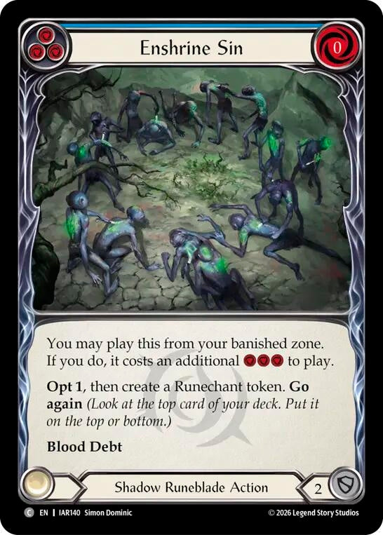 Image for Enshrine Sin (Blue) (IAR140) (IAR) - Flesh and Blood TCG